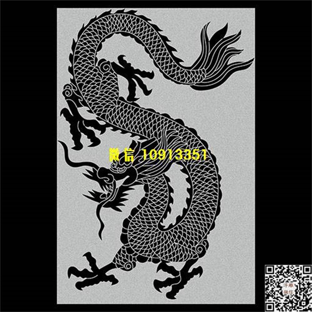 精雕图143龙墓碑板精雕图线雕图线条图单线铣底图_电脑雕刻plt文泰矢量图精雕图浮雕图